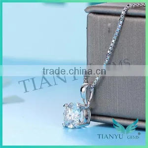 White Round Billirant Cut Moissantie Diamond Pendants Charms for Jewelry thumbnail-3
