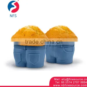 4 PCS Jeans Style High Temperature Resistant Custom-Made Silicone Cake Mold thumbnail-1