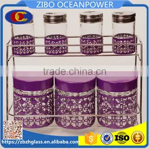Coat Cover Canister & Spcie Jar Set With Basket thumbnail-1