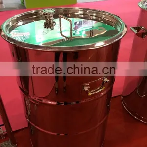 Stainless Steel Drum With Clamp Lid and With Folding Handle on Both Side thumbnail-3