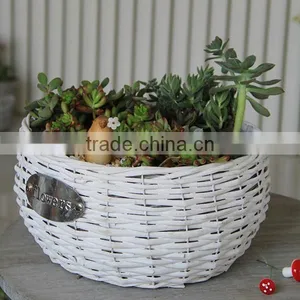 Handmade Wicker Woven Flower Pot Garden Flower Basket thumbnail-1
