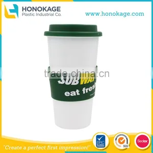 16oz Large IML Plastic Coffee Cups With Lids,Customised Packaging Takeaway Reusable Drink Cup thumbnail-1