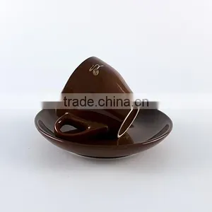 Best Selling Bulk Products Cup Ceramic Black Coffee Mugs and Saucers thumbnail-4