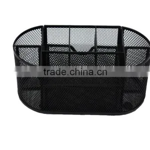 Black Multi-function Metal Mesh Name Card Collection Oval Suppiles Caddy thumbnail-3