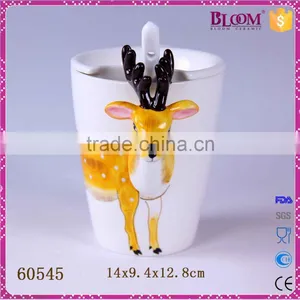 Home Drinkware White Custom Ceramic Mug With Lid thumbnail-2