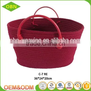 Wholesale Custom High-end Summer Bag Colorful Cool Cotton Rope Beach Handbag Basket Bag thumbnail-2