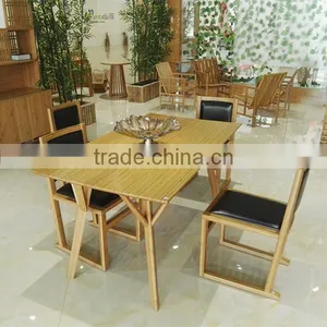 2016 New Design China Ecofriendly Bamboo Modern Dining Room Table Set thumbnail-1