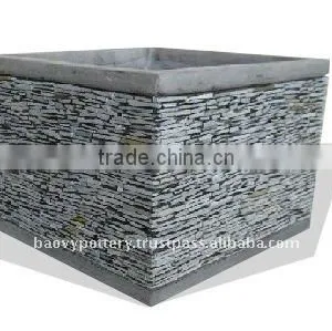 Light Concrete With Stone Planter thumbnail-1