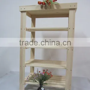 Foldable Modern Step Style Wood Decorative Flower Display Shelf thumbnail-3