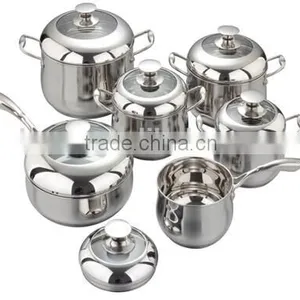 12pcs High Quality With Combined Lid Stainless Steel Cookware Pots Set thumbnail-1