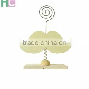 Metal With Wooden Base Memo Clip Type, Metal Card Holder Clips thumbnail-2