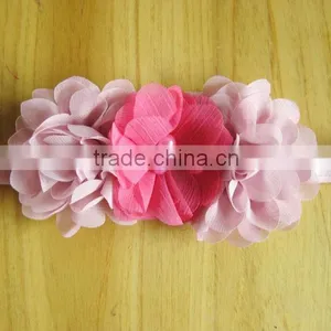 Chiffon Flower With Pearl Rhinestone in Center for Kids Hair Accessories thumbnail-6