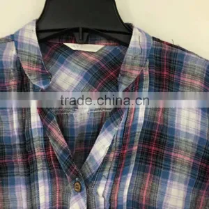 Ladies Stocklots Latest Designs Cotton Check Shirt thumbnail-5
