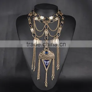 Hot Style Multilayer Vintage Heavy Metal Plated Choker Necklace thumbnail-1