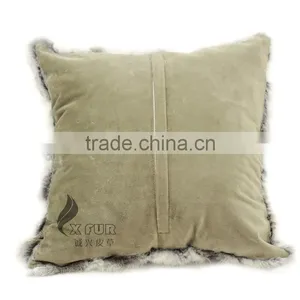 CX-D-17A Super Quality Winter Genuine Tibetan Sheep Rabbit Fur Decorative Pillow Case thumbnail-4