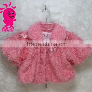 Fake Fur Vest Waistcoats, Winter Baby Girl Clothes Cute Warm Coat Princess Design Girl's Outerwear Thick Fur Kid's Coat thumbnail-1