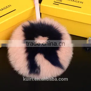 Bags Pendant Ultralarge 15cm Letter Fox Fur Ball Hangings Fashion Fur Accessories Keychain Gift thumbnail-1