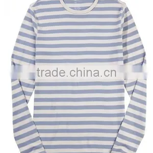 Men's Long Sleeve Round Collar Stripe Fashion R0025 thumbnail-3