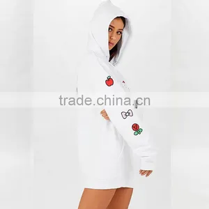 Cute off White Hoodie Custom Logo Ladies Long Sleeve Hoodie With Prints thumbnail-2
