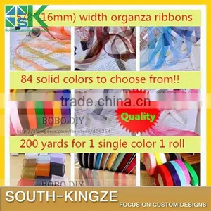 16MM Width Organza Ribbon,super Quality,200 Yards/color,reach SVHC Free,84 Colors Available,free Shipping,B2013832 thumbnail-1