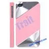 Aluminum With Plastic Diagonal Middle Part Hard Case for IPhone 4/iPhone 4S(Pink) thumbnail-1
