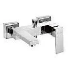 Brass Two Hole Wall Mounted Bath Taps And Square Body For Shower thumbnail-1