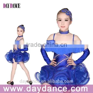 Children Ballroom Dance Wear Fringed Girls Competition Dance Dress thumbnail-1