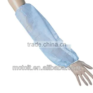 Disposable Blue Color Anti-dust/oil Proof PP Non-woven Sleeve Cover/oversleeve in Cleanroom thumbnail-1