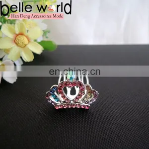 Mini Heart Shape Rhinestone Hair Comb Clip for Wedding thumbnail-1
