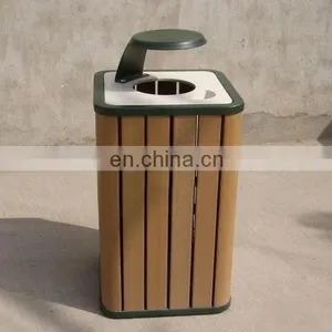 2016 New Recycle Wood Composite WPC Trash Can Water-proof Sun Block Convinence Outdoor thumbnail-1