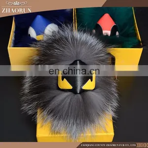 Buy Wholesale Direct From China Emoji Keychain Fox Fur Key Chain Colorful Fox Tail Pendant thumbnail-5