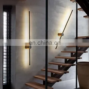 Modern Black Gold Small Minimalist Indoor Bed Light Living Room Decorative Led Wall Lamp thumbnail-3