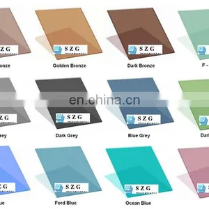 Heat Reflection Grey Blue Green Bronze Window Glass Factory Colored Tinted Building Glass thumbnail-6