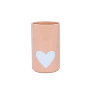 Heart-Shaped Small Creative Ceramic Vase Soft Candelabrum Decoration For Living Room thumbnail-1
