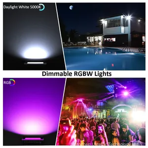 60W Tuya Smart LED Flood Lights WiFi Wireless RGBCW Multi Colors IP66 Outdoor LED Flood Light Work With Alexa/Google Home thumbnail-2