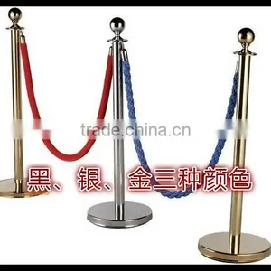 Gold Braided Rope Barrier Pole With Velvet Rope For Crowd Control thumbnail-3