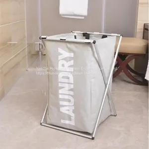 Laundry Hamper With X Aluminum Frame Dirty Laundry Bag For Travel Portable Hotel Laundry Bag thumbnail-1