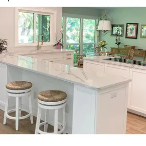 Code：1020，Calacatta Artificial Stone Quartz Slab Kitchen Countertops thumbnail-3