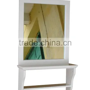 Wooden Wall Rack With Mirror thumbnail-1