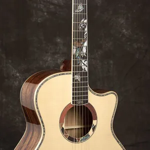 Otis 41inch Good Quality Solid Folk Guitar Premium Acoustic Guitar Wooden Guitar Guangdong Factory Love Flowers thumbnail-4