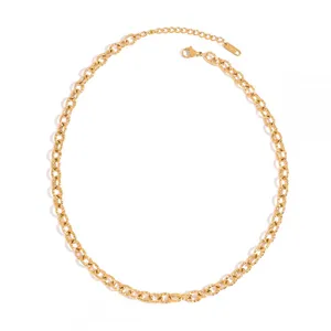 Non-Fade 18K Gold Plated Letter Necklace - Stainless Steel Coin Jewelry thumbnail-2