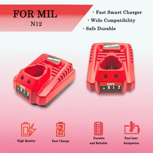 Mil-N12 12V Max Fast Battery Charger, Replacement Rapid Charger Compatible With MIL Cordless Drill Screwdriver Power Tools thumbnail-2