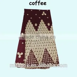 New Design African George Lace for Garment GP002coffee thumbnail-1