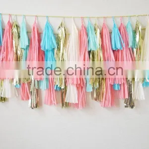 New Years Eve Decoration Handmade TISSUE PAPER TASSEL GARLAND Quality Choice thumbnail-1