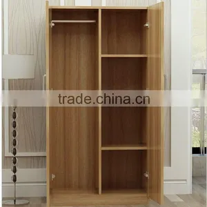 2 Wooden Color Doors Bedroom Wardrobe Designs thumbnail-2