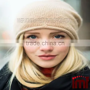 Inner Mongolia Cashmere Wholesale Slouch Beanie Crochet Beanie for Adults thumbnail-1