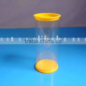 Injection Molded Clear Plastic Tube With Diameter 5.7cm,sealed Bottom and Hanger Caps thumbnail-1
