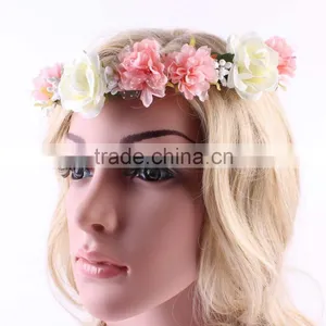 High Quality Flower Headband Toddler Summer Crown Flower Headband Bride Flower Headband Wh-1757 thumbnail-6
