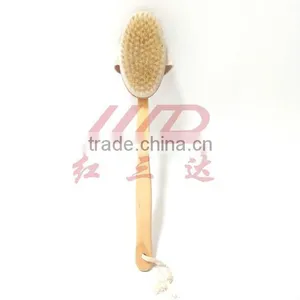 Wooden Long Handle Bath Brush With Pig Hair for Massage thumbnail-1