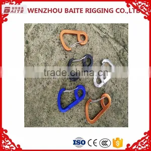 Outdoor Blue D Shaped Carabiner Bit Aluminum Snap Hook, Mini Carabiner Hammock Aluminum Spring Hook thumbnail-5